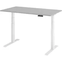 Bümö Schreibtisch elektrisch XDKB - Nachbildung: Grau, Gestell: Weiß, Größe: 140 x 80 cm