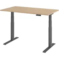 Bümö Schreibtisch elektrisch XDKB - Gestell: Graphit, Nachbildung: Eiche, Größe: 140 x 80 cm
