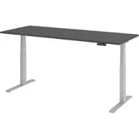 Bümö Schreibtisch elektrisch XDKB - Gestell: Silber, Nachbildung: Graphit, Größe: 200 x 80 cm