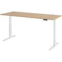 Bümö Schreibtisch elektrisch XDKB - Gestell: Weiß, Nachbildung: Eiche, Größe: 200 x 80 cm