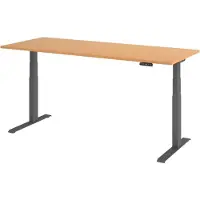 Bümö Schreibtisch elektrisch XDKB - Nachbildung: Buche, Gestell: Graphit, Größe: 200 x 80 cm