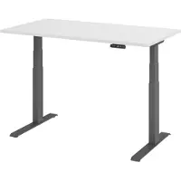Bümö Schreibtisch elektrisch XDKB - Nachbildung: Weiß, Gestell: Graphit, Größe: 140 x 80 cm