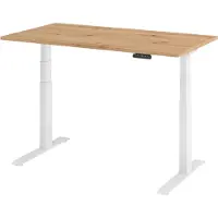 Bümö Schreibtisch elektrisch XDKB - Nachbildung: Asteiche, Gestell: Weiß, Größe: 140 x 80 cm