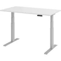 Bümö Schreibtisch elektrisch XDKB - Nachbildung: Weiß, Gestell: Silber, Größe: 140 x 80 cm