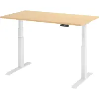Bümö Schreibtisch elektrisch XDKB - Nachbildung Ahorn, Gestell: Weiß, Größe: 140 x 80 cm