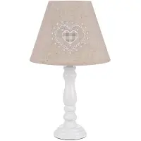 Clayre & Eef Tischlampe Weiß Holz