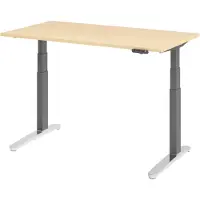 Bümö Schreibtisch elektrisch XBHM - Nachbildung Ahorn, Gestell: Graphit/Alu poliert, Größe: 140 x 80 cm
