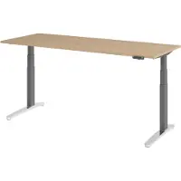 Bümö Schreibtisch elektrisch XBHM - Nachbildung: Eiche, Gestell: Graphit/Alu poliert, Größe: 200 x 80 cm