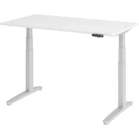 Bümö Schreibtisch elektrisch XBHM - Nachbildung: Weiß, Gestell: Silber, Größe: 140 x 80 cm