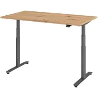 Bümö Schreibtisch elektrisch Bluetooth & App XDLR - Nachbildung: Asteiche, Gestell: Graphit, Größe: 140 x 80 cm