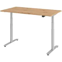 Bümö Schreibtisch elektrisch Bluetooth & App XDLR - Gestell: Silber, Nachbildung: Asteiche, Größe: 140 x 80 cm