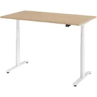 Bümö Schreibtisch elektrisch Bluetooth & App XDLR - Gestell: Weiß, Nachbildung: Eiche, Größe: 140 x 80 cm