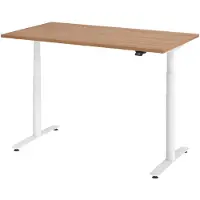Bümö Schreibtisch elektrisch Bluetooth & App XDLR - Nachbildung: Nussbaum, Gestell: Weiß, Größe: 140 x 80 cm