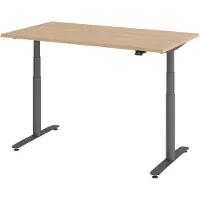 Bümö Schreibtisch elektrisch Bluetooth & App XDLR - Gestell: Graphit, Nachbildung: Eiche, Größe: 140 x 80 cm