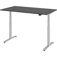 Bümö Schreibtisch elektrisch Bluetooth & App XDLR - Gestell: Silber, Nachbildung: Graphit, Größe: 140 x 80 cm