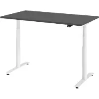 Bümö Schreibtisch elektrisch Bluetooth & App XDLR - Nachbildung: Graphit, Gestell: Weiß, Größe: 140 x 80 cm