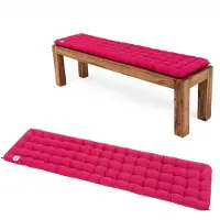 Markenlos Bankauflage für Sitzbank, bequemes Sitzpolster, waschbar bei 95°C, pflegeleichte Sitzauflage, Germany (180 x 40 cm, Hot-Pink)
