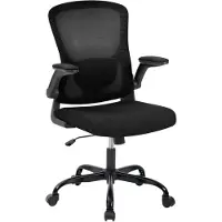 Markenlos Schwarzer Netz-Bürostuhl, ergonomischer höhenverstellbarer Drehstuhl mit Armlehnen für Homeoffice und Büro