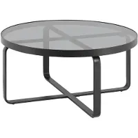 Home24 Couchtisch - Glas / Metall - Grau / Schwarz