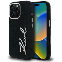 Karl Lagerfeld Case FW Jeans Signature Logo for iPhone 16 Pro black