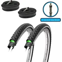 F24Tyre 2x Fahrradreifen SET 28x1,50 Zoll 40-622 700x38c Reflex Pannenschutz 3mm mit 2x DV Schlauch