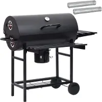 vidaXL Fassgrill mit Rädern und Regalen 3 stk. 115 x 85 x 95 cm Metall
