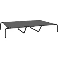 Novzep Hundeliege Outdoor, Erhöhtes Hundebett für große Hunde, mit Waschbares Mesh Stahlrahmen, 152 x 94 x 23 cm, Grau