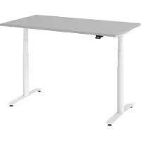 Bümö Schreibtisch elektrisch Bluetooth & App XDLR - Nachbildung: Grau, Gestell: Weiß, Größe: 140 x 80 cm