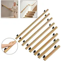 ACXIN 150cm Holzgeländer Wandhandlauf massiv Buche Holzfarbe Flachprofil Gewerbe Gastronomie Kino Bibliothek Öffentlicher Raum Lokal