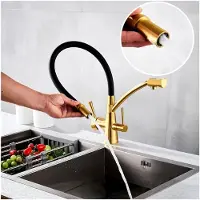 Markenlos Küchenarmatur mit ausziehbarem Wasserhahn, 360-Grad-Mischer für heißes und kaltes Wasser, 3-Wege-Funktion