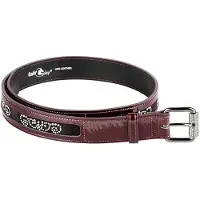 Interapi Fair Play Gürtel CLARENCE CHIC burgundy bordeauxrot mit Lack und Strass, Länge Gürtel:80cm