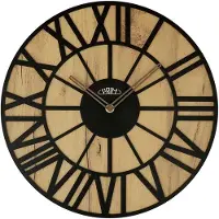 Prim Glamorous Rome Wanduhr Holz lautlos 3D-Zahlen Naturbelassen/Schwarz 35 cm