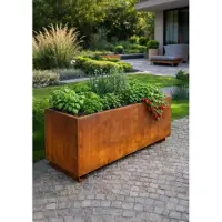 Badeko Hochbeet 200 cm in Edelrostoptik inkl. Zwischenboden (Sonderanfertigungen möglich)