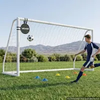 Vevor Fußballtor 365 x 182 cm Tragbares PVC Outdoor-Soccertor mit PE-Netz