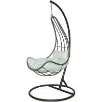 Famanu Hängestuhl Cocoon aus Polyrottan mit Gestell, Sitz- und Rückenpolster – Hängestuhl, Schaukelstuhl für den Garten – Hängesessel Cocoon