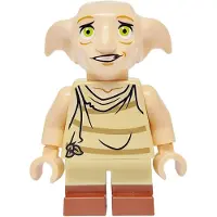 LEGO Minifigur Dobby (Elf) - Light Nougat, Open Mouth Worried, Reddish (hp534)