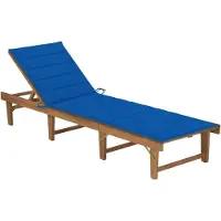 Markenlos Sonnenliege aus massivem Akazienholz – Klappbare Gartenliege inklusive Auflage, 4-Fach verstellbare Rückenlehne, Robuste Holzliege für Garten und Terrasse, 200 cm