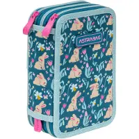 Astrabag Dreifach-Federmäppchen mit drei Fächern und Schulausstattung „ASTRA BUNNY“