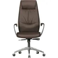 Amstyle Bürostuhl Echtleder Braun Schreibtischstuhl X-XL 120 kg Synchronmechanik Chefsessel Kopfstütze hoch