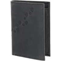 OXMOX Leder Geldbörse Leather RFID Protect Kombibörse Footsteps 2.0 Embossed Vintage Black schwarz