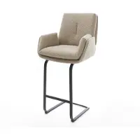 DELIFE Barstuhl Clea-Flex Bouclé Schlamm Freischwinger Flach Metall Schwarz