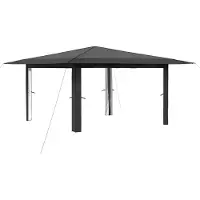 vidaXL Pavillon ohne Seitenwand 4 x 4 m Hellgrau und Anthrazit