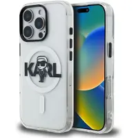 Karl Lagerfeld IML Karl Sketch Logo MagSafe Case for iPhone 16 Pro Clear