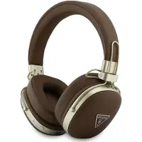 GUESS Headphones Bluetooth ENC Metal Grained Triangle Logo brown