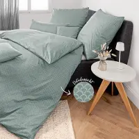 Janine Interlock Jersey Bettwäsche Classic 59001 135x200 cm + 80x80 cm salbeigrün