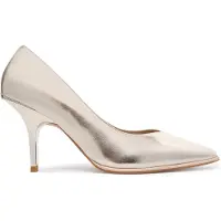 Pinko – Goldene Damenschuhe mit Absatz aus Leder