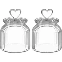 Markenlos Vorratsbehälter Set 2-teilig - Herzform, 650 ml
