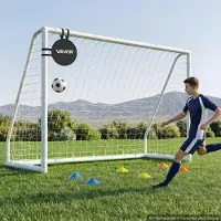 Vevor Fußballtor 300 x 200 cm Tragbares PVC Outdoor-Soccertor mit PE-Netz