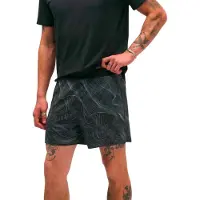 Hoka One One - Short stretch et ultraléger - M Glide Short 5 Brief Clf Prt Black / White Prt für Herren - Größe S - schwarz