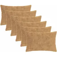 vidaXL Kissenbezug 6 stk. HEERLEN Taupe 40 x 60 cm Faux Kaninchenfell